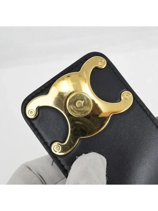 Celine Ava Medium Triomphe Shoulder Bag Black Gold Hardware - Picture 7 of 10